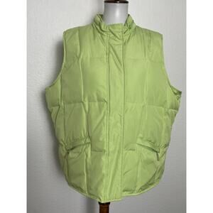 Talbots Petite Vintage Vest Quilted Hoodie Puffer Goose Down